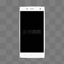 手机卡通屏幕图片_白色银边手机模型PSD透明底