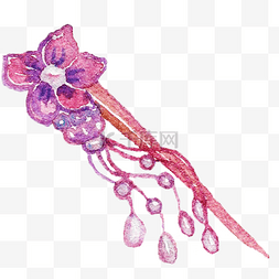 紫色头花吊坠