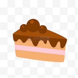 卡通巧克力块图片_卡通手绘巧克力草莓夹心小蛋糕免