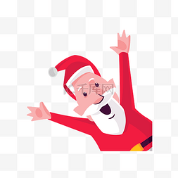 圣诞老人举手图片_开心圣诞老人