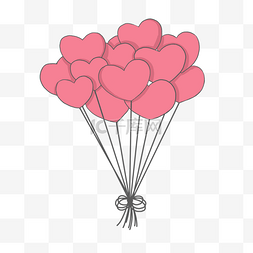 卡通520海报图片_情人节粉色心形气球PNG