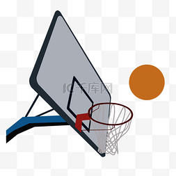 篮球架psd图片_清晰复古篮球架和篮球