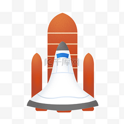 科技白色简洁图片_白色火箭图标免抠PNG素材