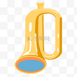中国风乐器卡通图片_金色的乐器喇叭插画