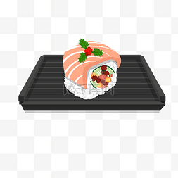 盘子矢量图片_手绘矢量日本寿司