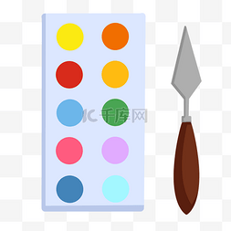 彩色的画板图片_彩色的工具手绘插画