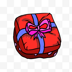 红色礼物盒手绘图片_手绘红色礼物盒插画