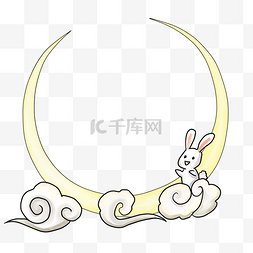 月亮文本框图片_月亮白兔边框