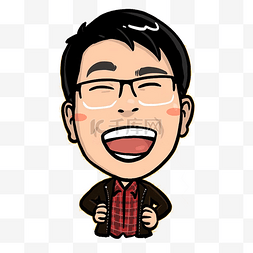 头像q版图片_叉腰大笑的男生q版头像