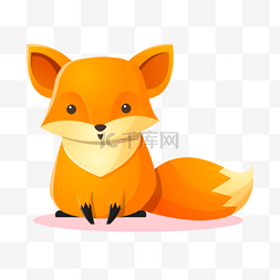 狐狸坐姿图片_卡通坐着的的小狐狸