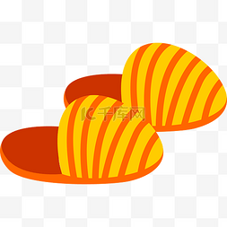 黄红条纹拖鞋