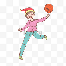篮球圣诞图片_圣诞节手绘篮球女孩