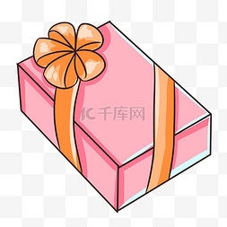 粉红色方形礼品盒插画