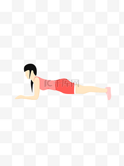 健身塑形海报图片_矢量粉红色健身运动女性人物平板