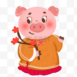 猪年春节装饰图片_拜年猪卡通装饰