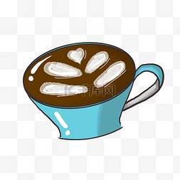 手绘咖啡插画素材图片_卡通手绘美味咖啡插画