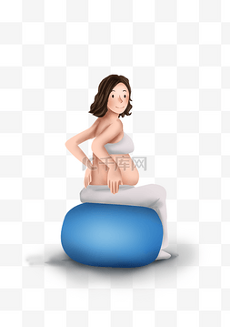炼臂力器图片_手绘在健身的孕妇