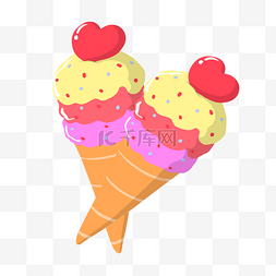 冰淇淋爱心图片_手绘爱心冰淇淋