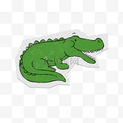 绿色鳄鱼插画