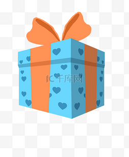 蓝色的礼物图片_情人节蓝色的礼物盒插画
