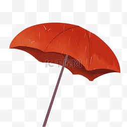 卡通红色雨伞PNG下载