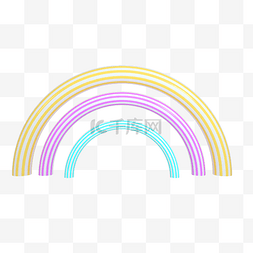 c4d立体多彩彩虹免扣