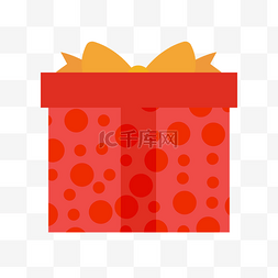 矢量情人节礼物图片_矢量红色圆点浪漫礼品盒子