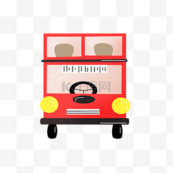 小熊红色公交车