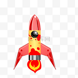 红色的火箭装饰插画