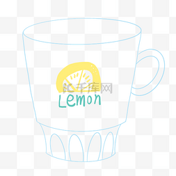 可爱简单图案图片_柠檬可爱玻璃杯