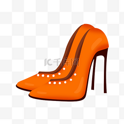 橙色的高跟鞋插画