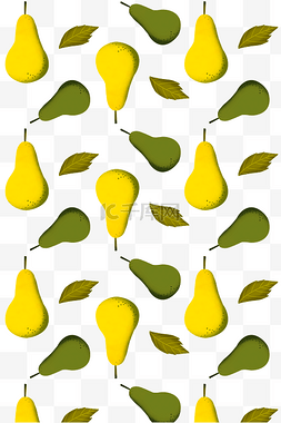 黄色的黄梨底纹插画