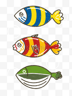 清澈水小鱼嬉戏图片_卡通可爱世界海洋日红色小鱼