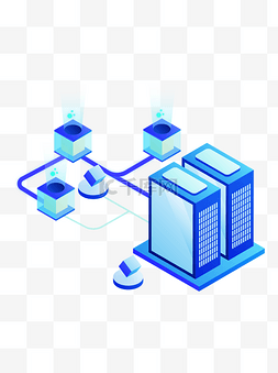 现代科技图片_2.5D立体区块链大数据科技