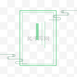 中国画绘画图片_水彩绿色长方形图案