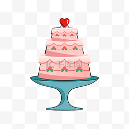 蛋糕雕花图片_矢量手绘卡通蛋糕