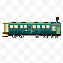 火车在路上图片_手绘绿皮火车插画