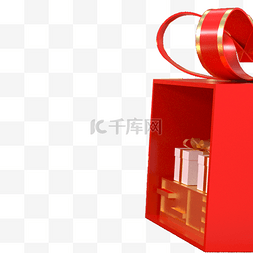 包装礼盒图案图片_红色立体礼盒免抠图