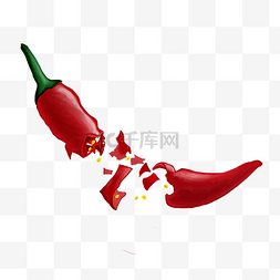 红色辣椒图片_碎裂的红辣椒