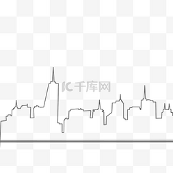 城市线绘素材图片_城市曲线图