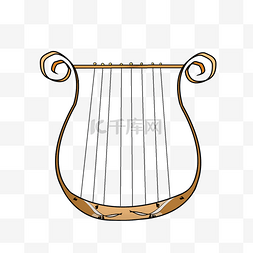 古典竖琴乐器插画