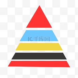 手绘彩色三角形柱状图