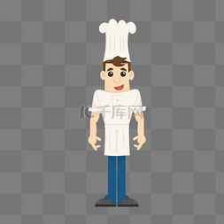 个性瘦瘦的厨师正面站姿矢量素材
