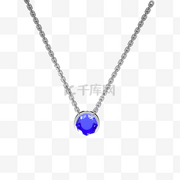 3D蓝色钻石项链
