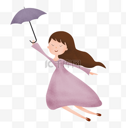 打伞的女孩可爱