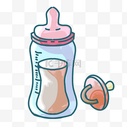奶瓶瓶子卡通插画