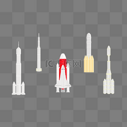 小清新火箭图片_航空火箭飞船插画