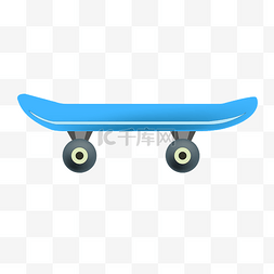手绘蓝色滑板车插画