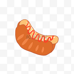 烤肠热狗图片_一个美味的热狗插画
