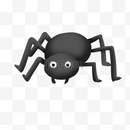 黑色肥胖小蜘蛛手绘